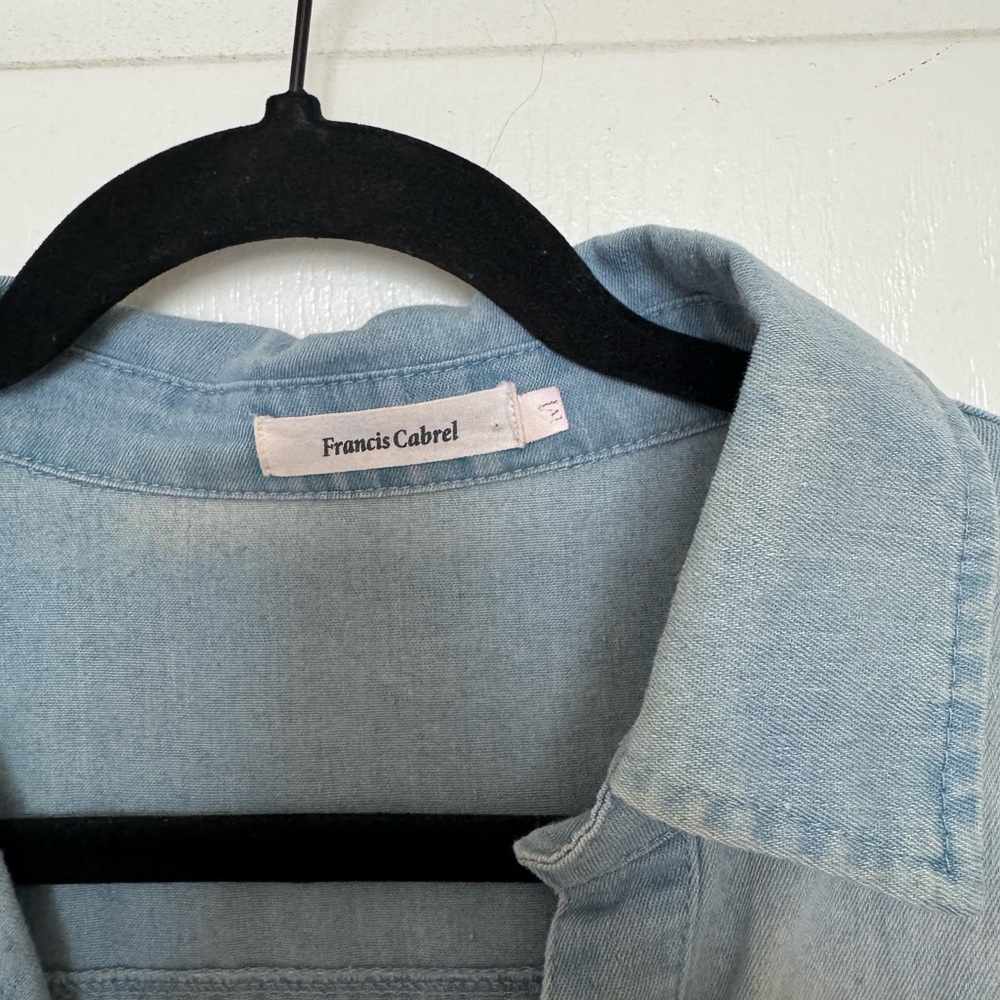 Francis Cabrel Women’s Blue Denim Collared Dress Size Medium - Picture 2 of 8